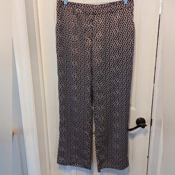 Pink wide leg pants by Costes Europe Women's XXL pink with black geo prints - Picture 9 of 13